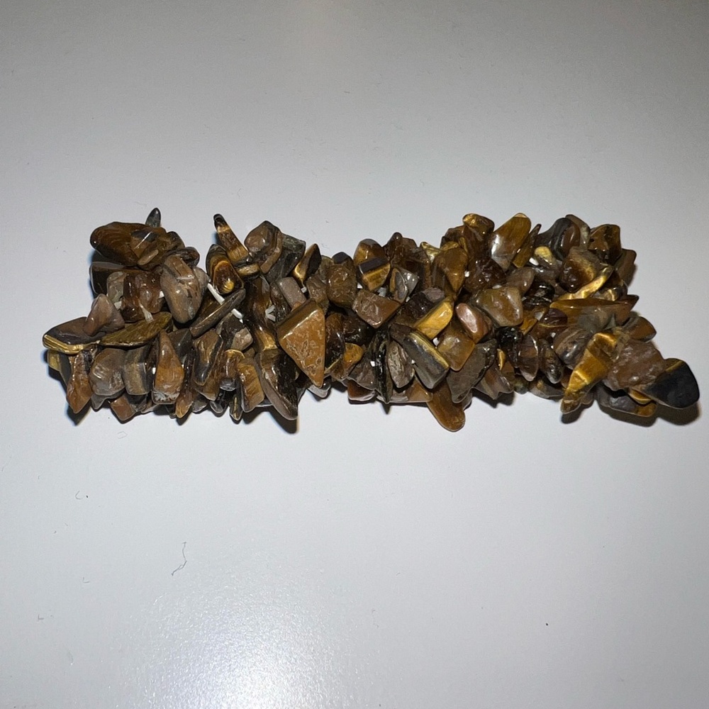 Chunky Brown and Gold Stone Bracelet